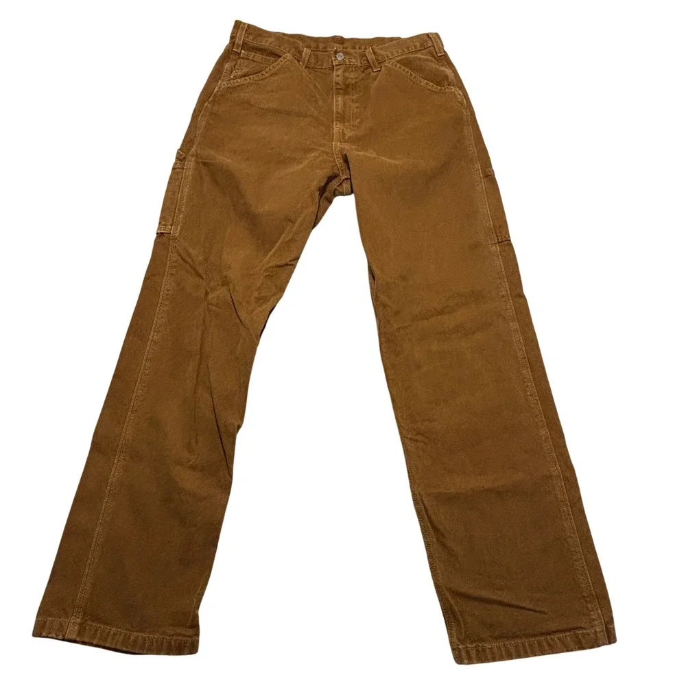 Levis Mens Brown Canvas Carpenter Pants Straight Leg Painters 34x34 55849-0034